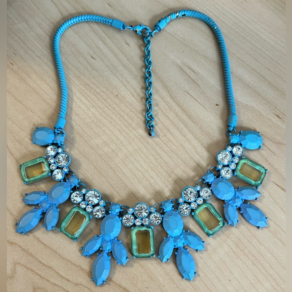 Aqua blue green statement necklace from Bloomingdales
